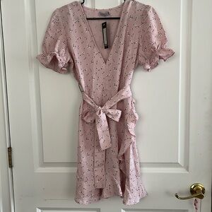 Eight Paris pink Bud out Floral Mini Dress M NWT